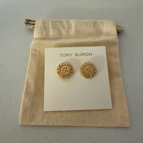 NWT Tory Burch MOONDANCE CRYSTAL STUD EARRINGS - Picture 7 of 12